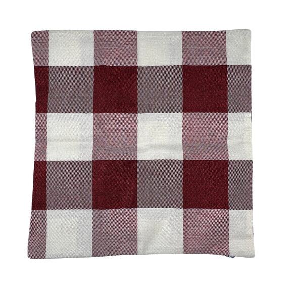 Hwy 50 Pair Throw Pillow Covers Zip Red Buffalo Check 18 x 18 - Picture 3 of 9